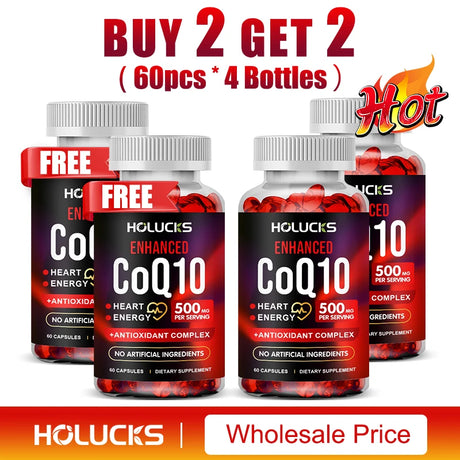 CoQ10 Supplement, Antioxidant for Cardiovascular & Heart Health, Immune Energy & Vitality Support, Super Absorption, Non-GMO