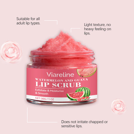 Watermelon Guajava Lip Scrub Natural Fruit Inspired Formula Smoothing Brightening Care For Dry Cracked Lip Repair K-Beauty Care