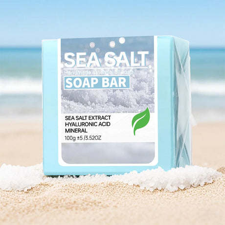 Sea Salt Handmade Essential Oil Soap, Hyaluronic Acid Skin Cleansing and Moisturizing Soap, Cleansing and Bathing Deep Cleansing