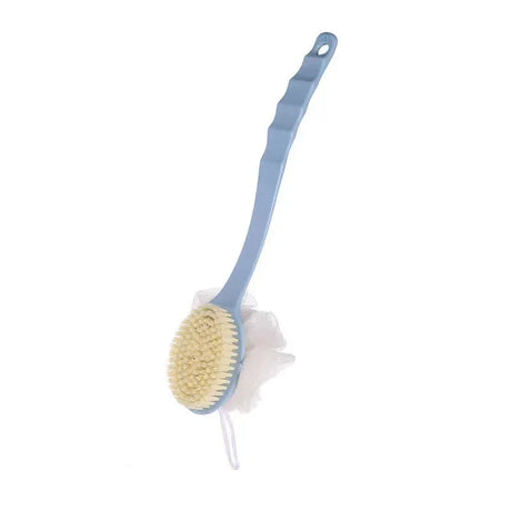 2-in-1 Bath Soft Back Brush Gentle Exfoliating Body Brush Bath Shower Sponge Scrubbing Brush Bathroom Shower Cleaning Tool
