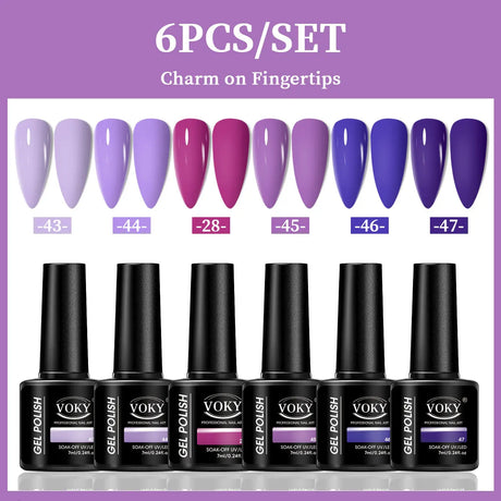 VOKY 6-Piece Set of Nail Gel, Seasonal Fashionable Nail Gel, The Perfect Gift for Ladies to Give During Festivals