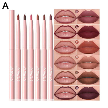 6Pcs Velvet Matte Lip Liner Pencil Set High Pigment Smooth Silky Texture Easy to Color & Define Lip Contours Daily Lip Makeup
