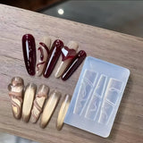 1 Pc Snake Pattern Silicone Nail Mold 3D Stereoscopic Nails Art Decorations DIY Manicure Tool Nail Template Mold