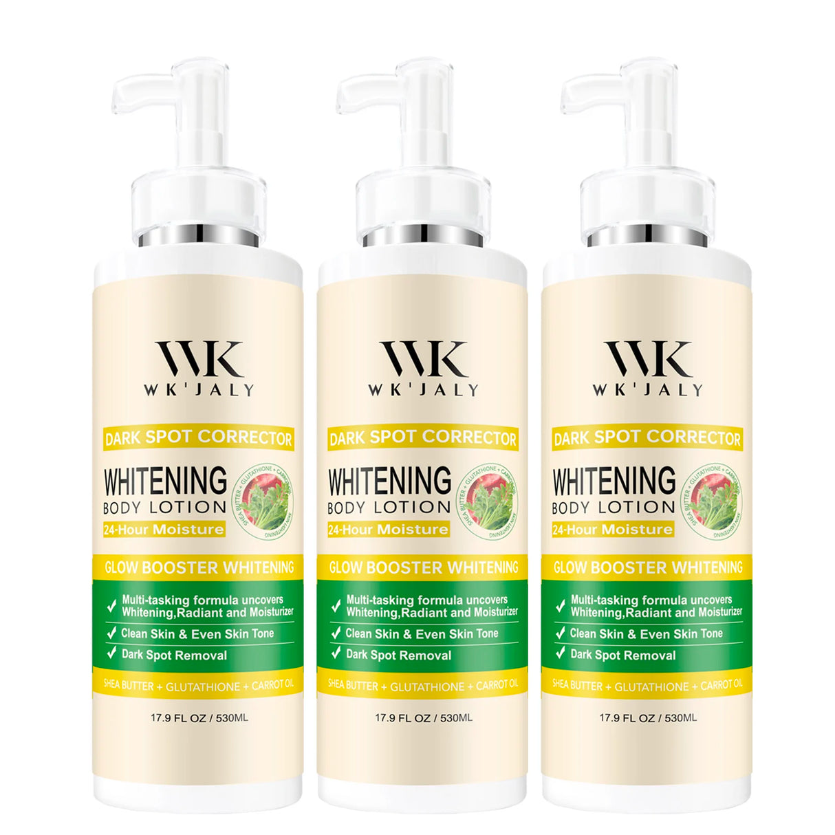 WK JALY Glow Booster Whitening Body Lotion, With Glutathione, Remove Dark Spots, Melanin, Even Skin Tone Cream for All Skin Type