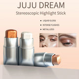 Glowy Highlighter Stick – Shimmer Finish, Waterproof, Long-Lasting, Easy Blend, Multi-Look, Face & Eye Contour, Skin-Friendly