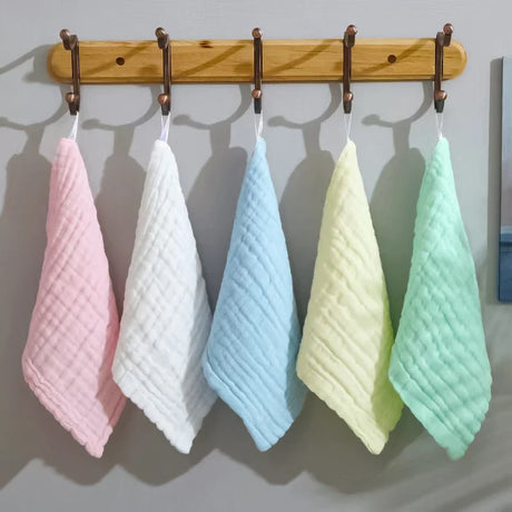 5pcs Baby Muslin Washcloths Burp Cloths, Baby Face Towels, Natural Muslin Cotton Baby Wipes, Soft Face Cloths For Newborn, Baby