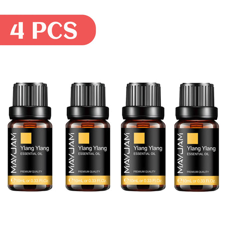 MAYJAM 4 Bottles Essential Oils Jasmine Lavender Eucalyptus Vanilla Sandalwood Frankincense Sweet Orange Patchouli Juniper Oil