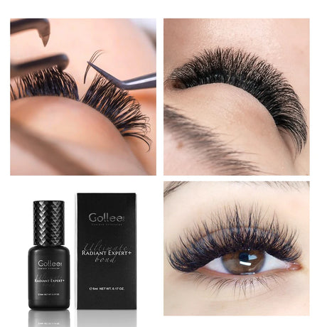Gollee 0.5s Fast Dry Lash Adhesive Long Lasting 6-8 Weeks Eyelashes Glue for Eyelash Extensions No Irritation Glue Makeup Tools