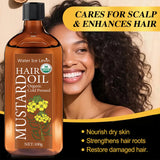Organic Cold Pressed Mustard Hair Oil - Hyaluronic Acid & Vitamin Infusion, Deep Nourishment, Winter Hydration Therapy