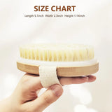 Wet Dry Skin Body Brush Natural Pig Bristles Dry Skin Exfoliating Body Massage Cleaning SPA Tool For Cellulite Lymphatic Drainag