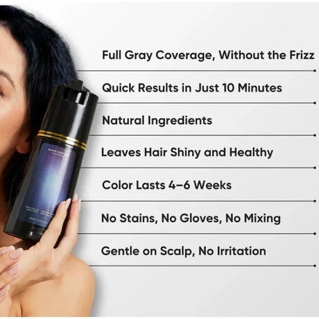 3-in-1 Hair Dye Shampoo Quick Color White Blackening Oil Control Fluffy Nourish Natural Long-Lasting Gentle