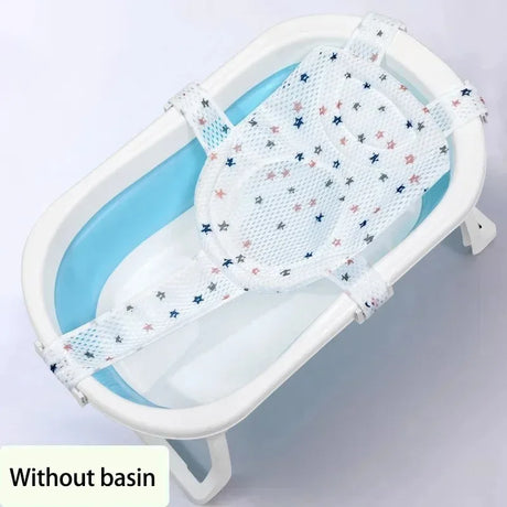 Baby Bath Net Mat Children Newborn Adjustable Bathtub Pillow Seat Cushion Cross-shaped Anti-slip Bathtub Shower Cradle Bed Seat