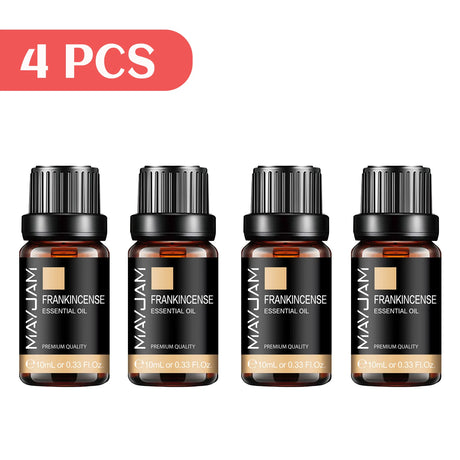 MAYJAM 4 Bottles Essential Oils Jasmine Lavender Eucalyptus Vanilla Sandalwood Frankincense Sweet Orange Patchouli Juniper Oil