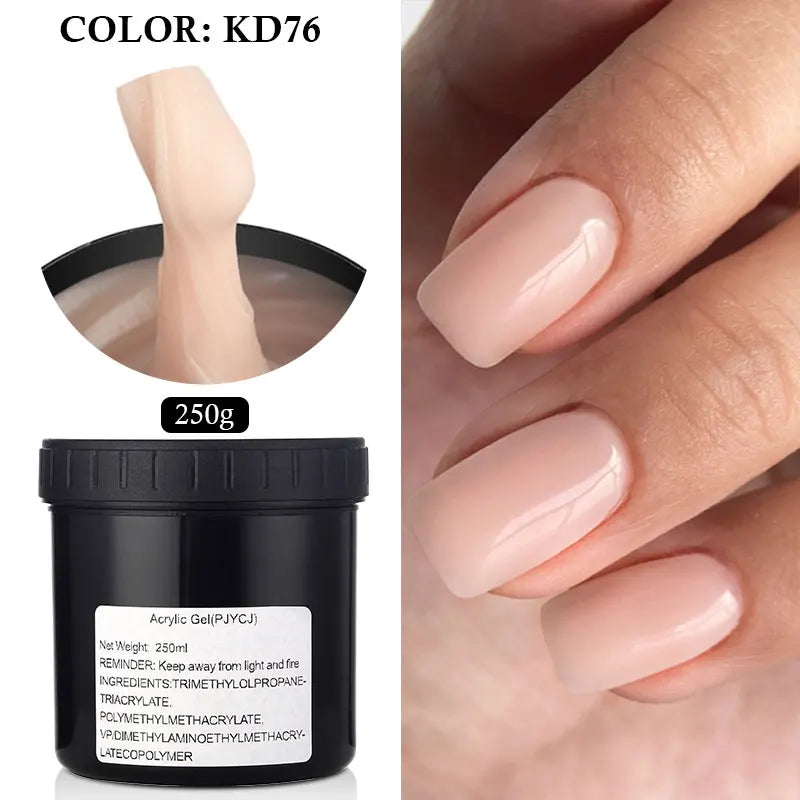 MSHARE 250g Clear Acrylic Gel Hard Gel For Nail Extension Pink Nude White Acrygel Hema TPO Free Builder Nail Gel French Nail Art