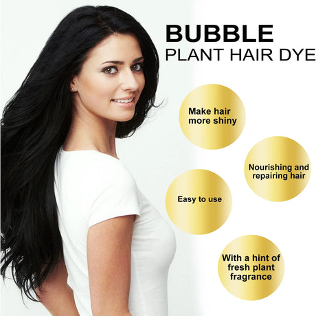EELHOE Natural Plant Hair Dye Care Coloring Hair Long Lasting Convenient Protection Bubble Plant Hair Dye Shampoo Foam 10Pcs/Box