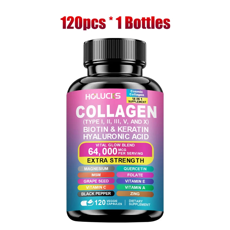Buy 1 Get 1 Free! Pure Collagen Supplement, for Skin Firmness, Joint Health & Hair Growth, Promotes Youthful Glow, Non-GMO