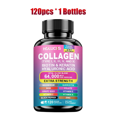 Buy 1 Get 1 Free! Pure Collagen Supplement, for Skin Firmness, Joint Health & Hair Growth, Promotes Youthful Glow, Non-GMO