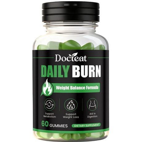 Docteat Daily Burn Gummies, Weight Balance, Metabolic Support, Digestive Comfort, Antioxidant, Energy & Vitality - 60 Count