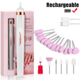 YIKOOLIN Portable Nail File Care Electric Nail Drill with 4 Speeds Cuticle Trimmer Battery Operated Manicure and Pedicure Tools