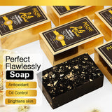 AILKE 24K Gold Foil Whitening Soap, Brightening, Even Skin Tone, Improve Skin Elasticity, Deeply Cleaning, Remove Spots, 200g