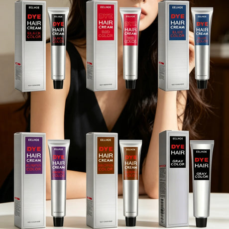 EELHOE Hair Dye Cream Smooth Silky Long Lasting Vibrant Color Nourishing Fashion Gentle Formula Protect Hair Coloring Cream 100g