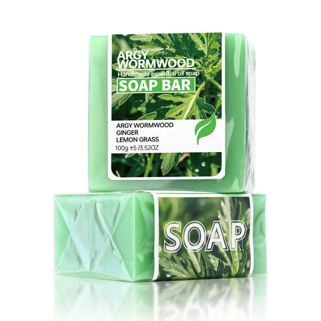 Wormwood herb essential oil soap, natural organic wormwood extract essence, facial cleansing soap, brighten skin color, nourish