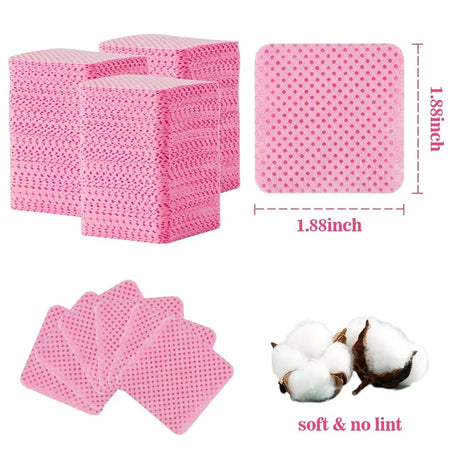 Lint Free Nail Wipes for Gel Polish Removal 600 Count Premium Pink Nail Polish Remover Pads No Lint No Residue Wipes for Acrylic Nails Gel Nails Nail Glue Clean Up and Eyelash Extension Application Toallitas Para U?as