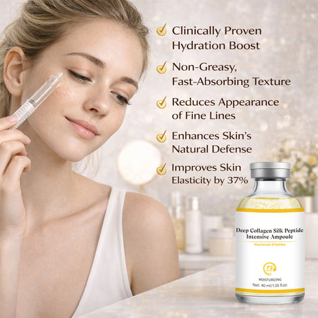 Deep Collagen Silk Peptide Intensive Ampoule Face-Lift Serum with Peptides & Deep Collagen Plumping, Smooth, Korean Skincare