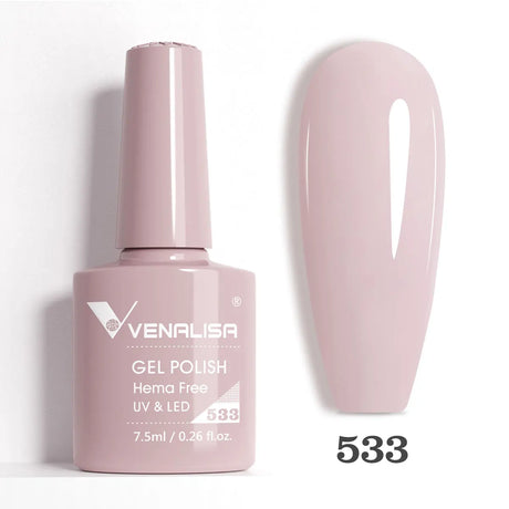 VIP5 Venalisa Nail Gel Polish Jelly Color HEMA/TPO FREE Nude Pink Semi Permanent Soak Off UVLED Gel Polish Sparkle Gel Varnish
