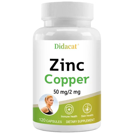 Zinc + Copper Capsules - Support Healthy Skin and Immune System, Increase Vitality, Skin Care