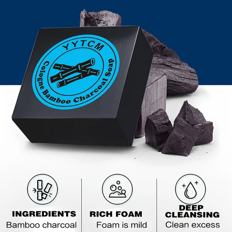 Men's Care Cologne Bamboo Charcoal Soap - Deep Clean & Bath Soap, Cleansing Face Soap Freshness 65G/Pc-1Pc
