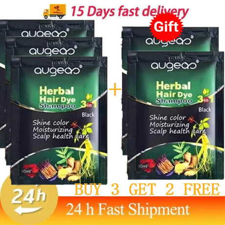 Pure Natural Herbal Hair Dye Shampoo 5 Minutes Change Hairs Color Non-irritating Repair Gray White Fashion Hair Care Women Men
