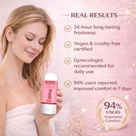 PH Balanced Probiotic Wash Odor Control, PH Balance, Dryness & Support for Intimate Areas Probiotics & Lactic Acid, 100ml