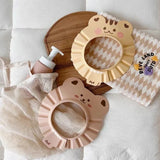 Cute Bear Adjustable Shower Cap Baby Eyes-Protected Ears-Protected Infant Bathing Protection Hat Soft Baby Hair Washing Hat