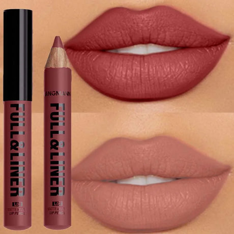 Waterproof Matte Lipliner Pencil Brown Contour Tint Lipstick Pen Long Lasting 12 Color Wooden Lip Liner Pencil Full-lip Makeup