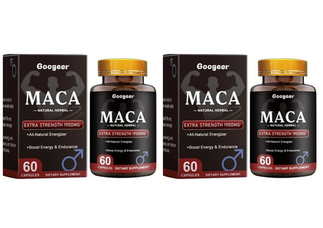 Googeer Maca Capsules with Maca Panax Ginseng and Ashwagandha Supports Energy and Endurance 60 Capsules