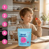 Saffron Gummies for Kids, with Passion Flower, Saffron Extract & GABA, Calm Mood Support Supplement for Focus & Relaxation, Mood