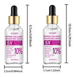 SEYHZE Retinol & Collagen Essence Fluid with Peptides + Ceramides Aloe & Snow Lotus - Brightens Skin Tightens Pores Evens Tone -
