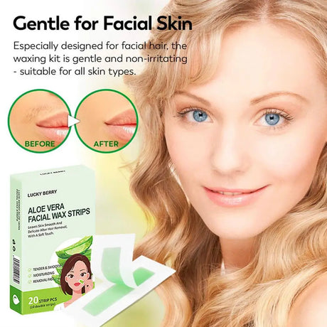 20strips/box Facial Wax Strips For Hair Removal Depilatory Wax Paper Cold Wax Strips Paper For Face Neck Arm Leg Beauty Tools