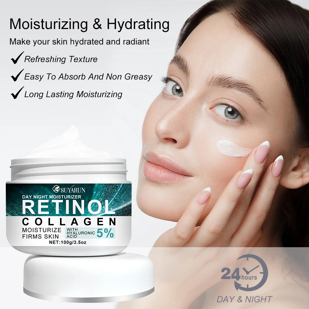 Hyaluronic Acid Moisturizing Cream, Deep Moisturizing Skin, Increase Skin Elasticity, Easy to Absorb, Non-Greasy, Transparent