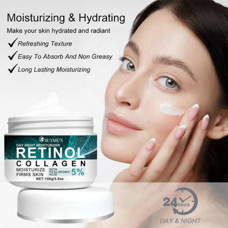 Hyaluronic Acid Moisturizing Cream, Deep Moisturizing Skin, Increase Skin Elasticity, Easy to Absorb, Non-Greasy, Transparent