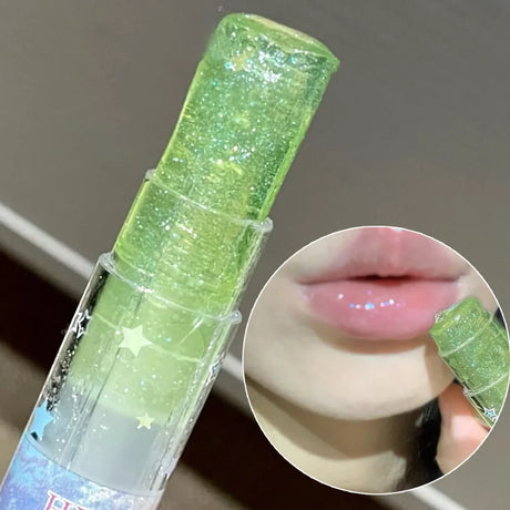 Fruit Jelly Shimmer Color-Change Lip Balm Hydrating Moisturizer Tinted Lip Care for Plump Juicy Lips Water Gloss Lipstick Makeup