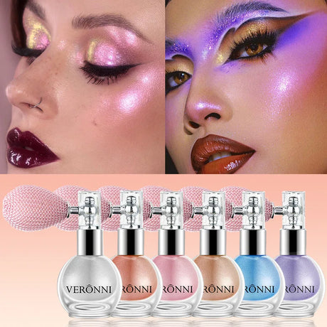 Highlighter Powder Spray Longwear sparkle fairy powder High Gloss Glitter Spray Body Bronzer For Face Body Makeup Cosmetics