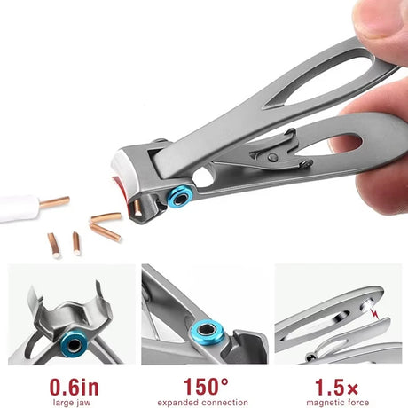 High quality Nail Clippers Stainless Steel Two Sizes Are Available Manicure Fingernail Cutter Thick Hard Toenail Scissors 2028