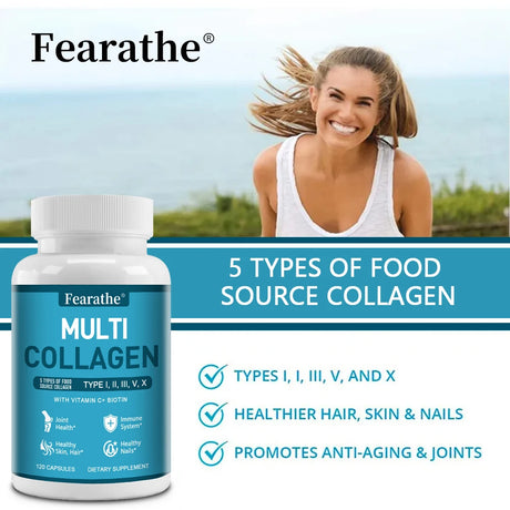 Multi Collagen - Nourishes The Skin, Slows Down Aging, Promotes Healthy Hair, Strong Nails, and Improves Intestinal Digestion