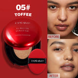 Long Wear Air Cushion Foundation Natural Finish Whitening Concealer Oil Free Makeup Base for Women Lightweight Cover
