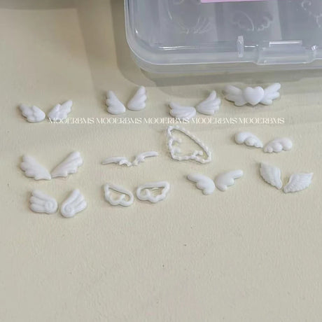Cute Wings Nail Art Silicone Mold 3D Angel Wings Design Molds Reusable Clear Manicure Template DIY Charms Gel Wings Wedding