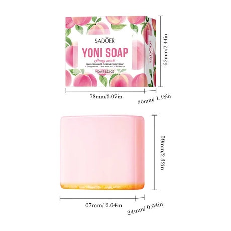 Peach Intimate Soap Includes foaming Net- Gentle Cleansing & Freshness, PH-Balanced Formula for Sensitive Skin, Nourishing Mild