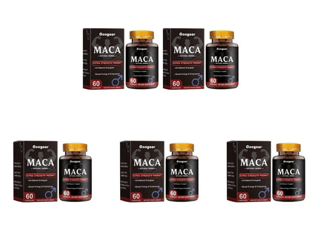 Googeer Maca Capsules with Maca Panax Ginseng and Ashwagandha Supports Energy and Endurance 60 Capsules