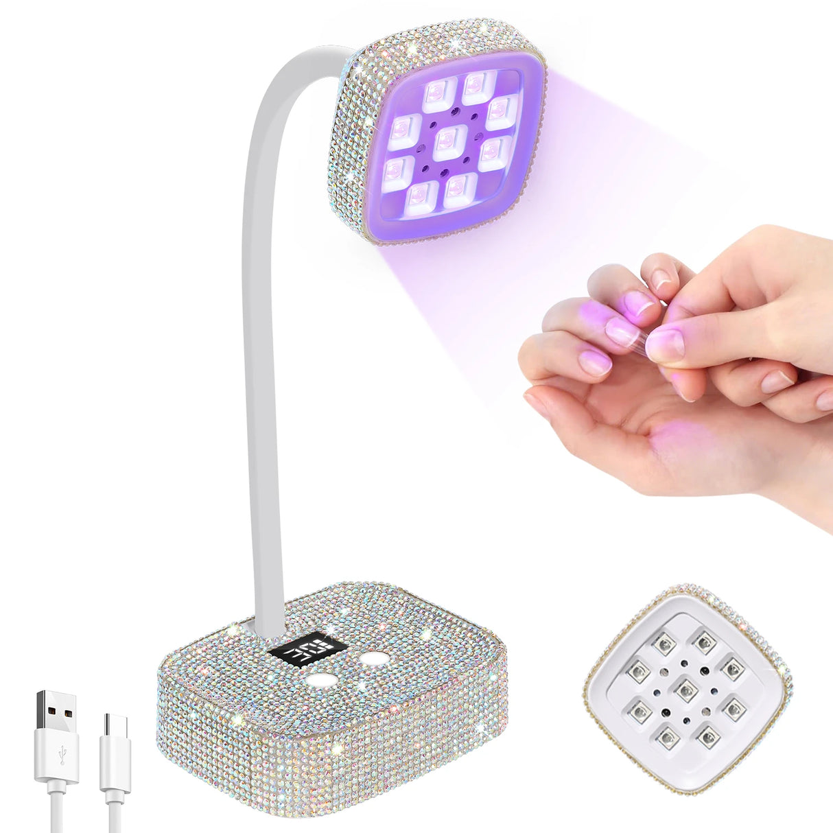 Professional Nail Lamp 9 LEDS UV Nail Dryer Auto Sensing Touch Control Fast Drying Nail Light 360 Bendable Nail Lamp